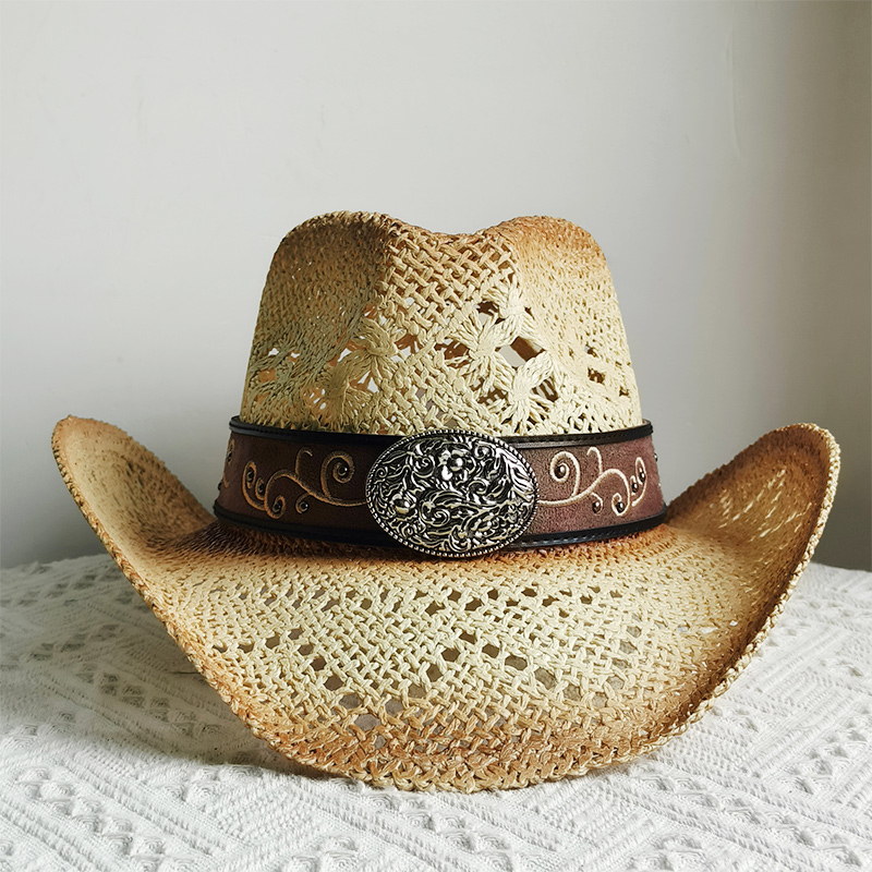 Cowboy Hat Straw - new Men Cowboy Straw hat women