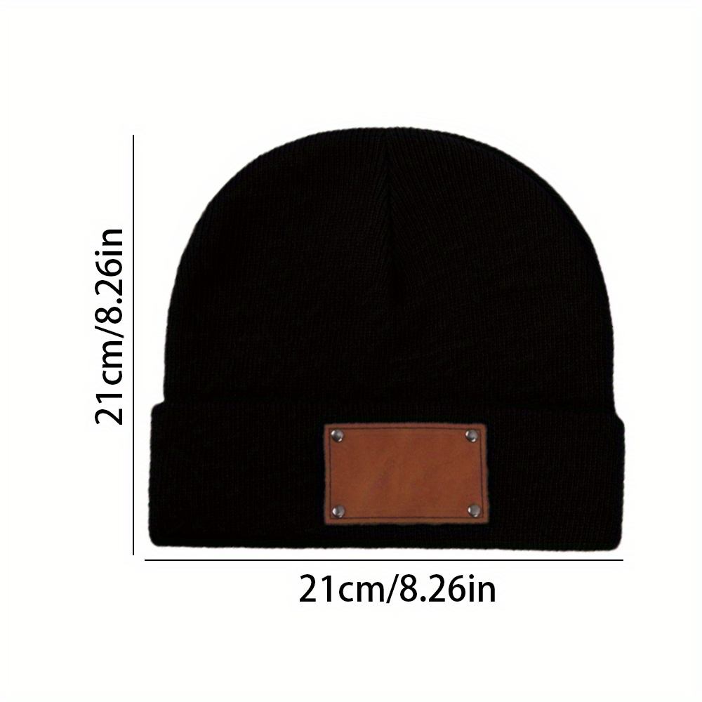 Custom Leather Patch Beanie Cu - Beanie Cuffed Knit review and price