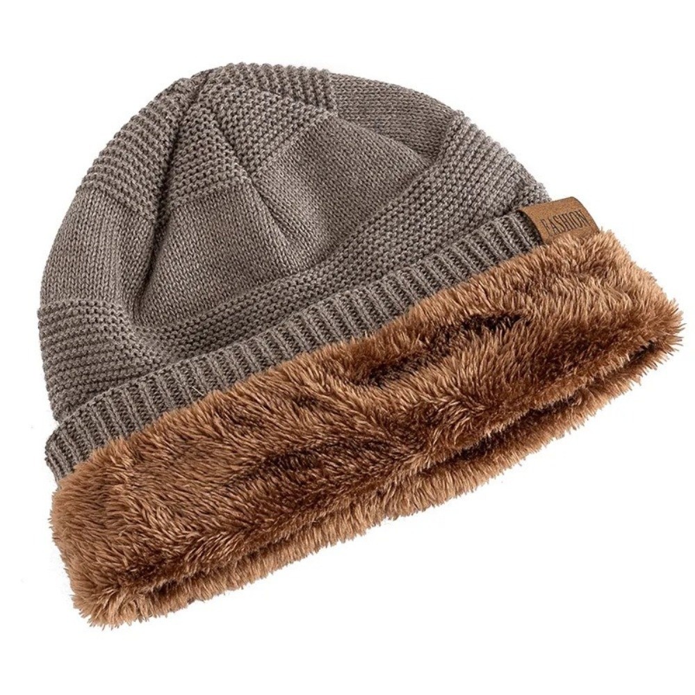 Casual Fur Lined Winter Beanie - Beanie Cuffed Knit review and price