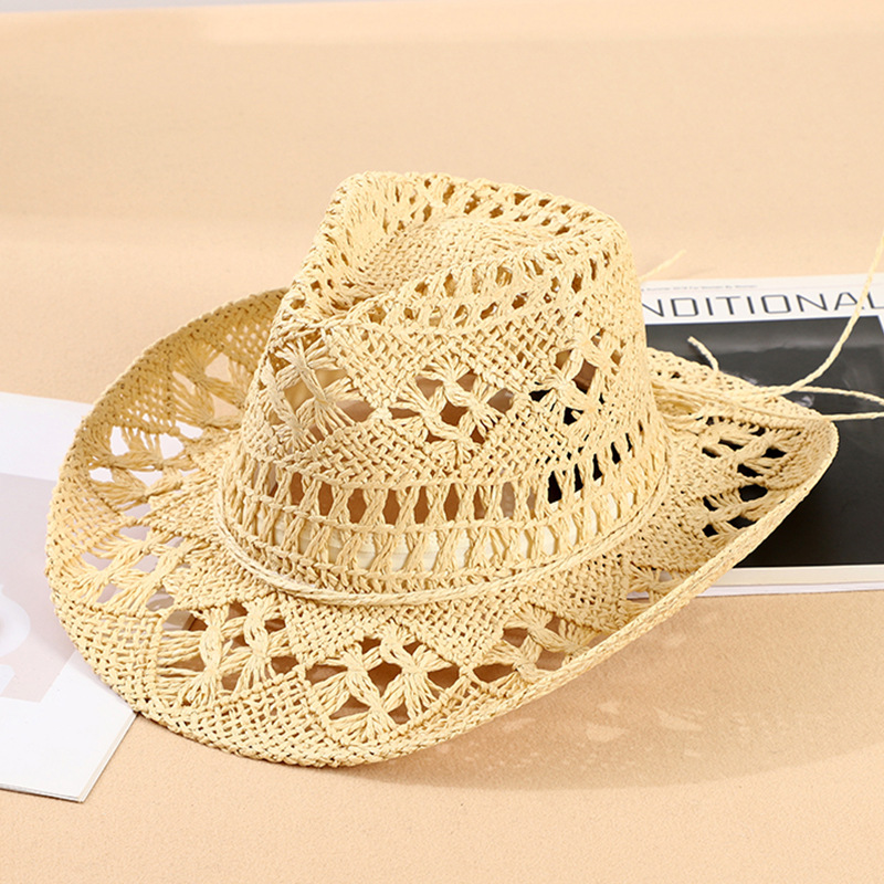 Women Hollow Crochet Cowboy St - Cowboy Hat Straw review and price